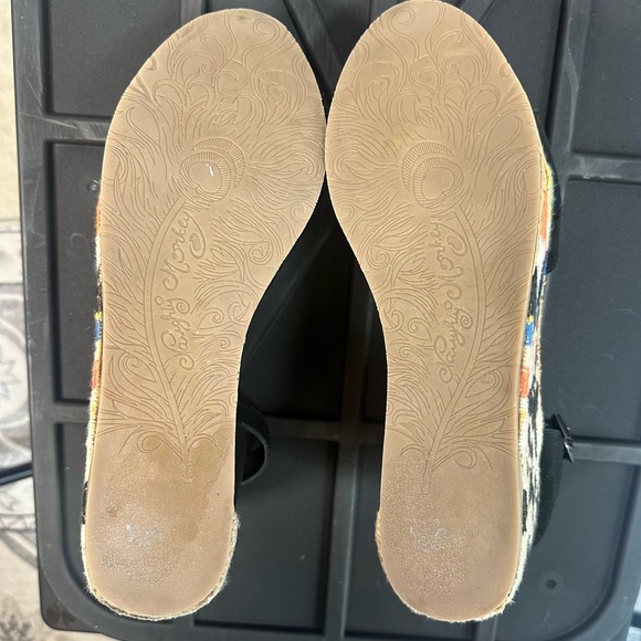 Naughty Monkey Virago Black Platform Wedge Sandals with Embroidery 8 Boho Indie - Picture 8 of 10